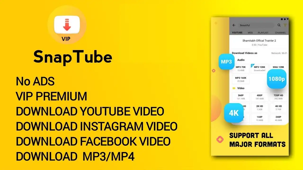 SnapTube Pro Mod APK VIP Premium Unlocked
