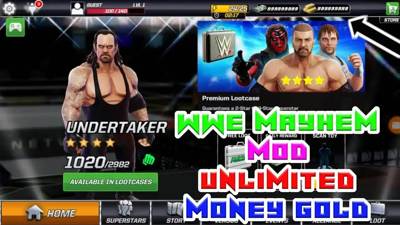 WWE Mayhem Mod APK Unlimited Money and Gold 2