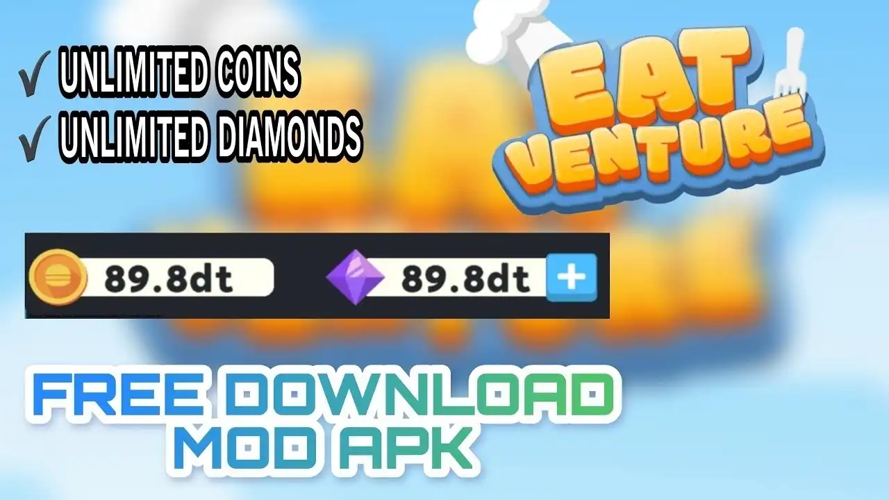 Eatventure Mod APK Unlimited Diamonds and Money 1