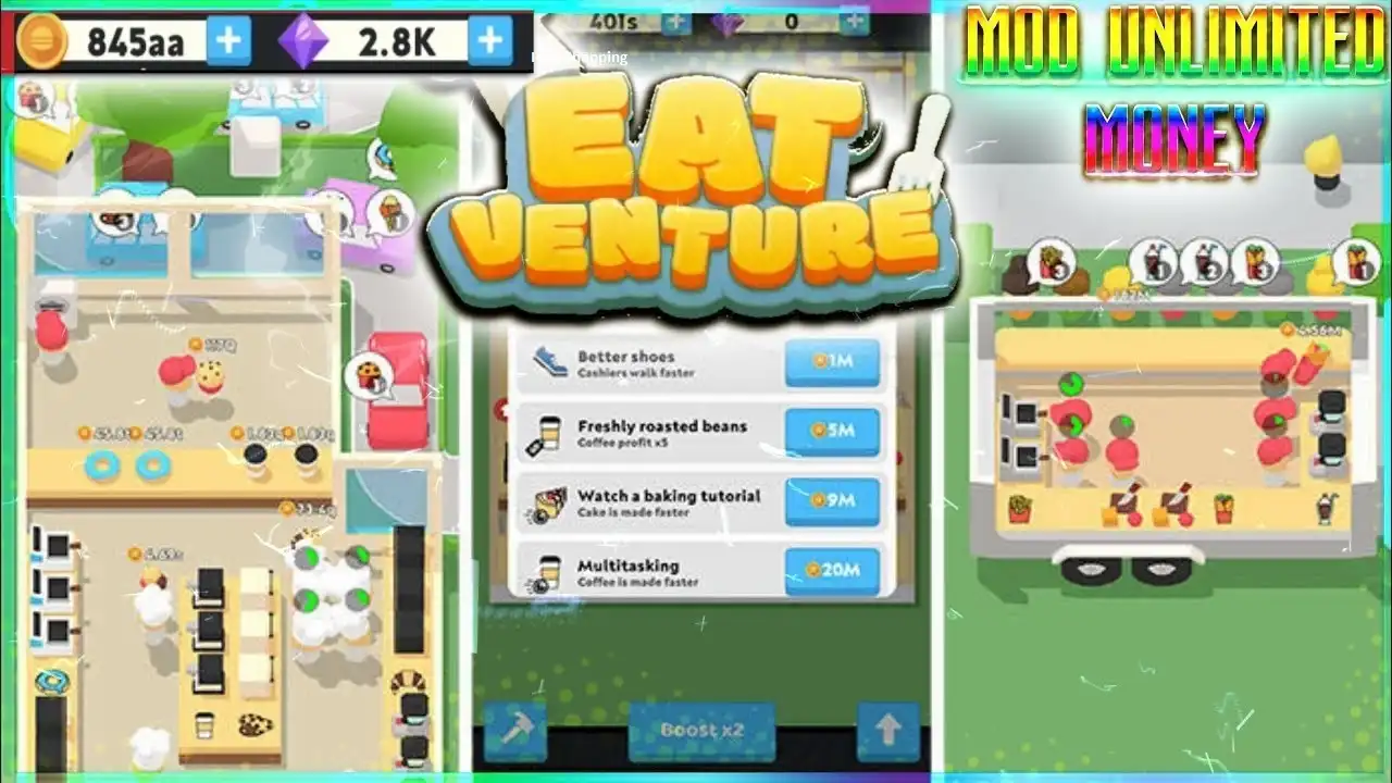Eatventure Mod APK Unlimited Diamonds and Money 3