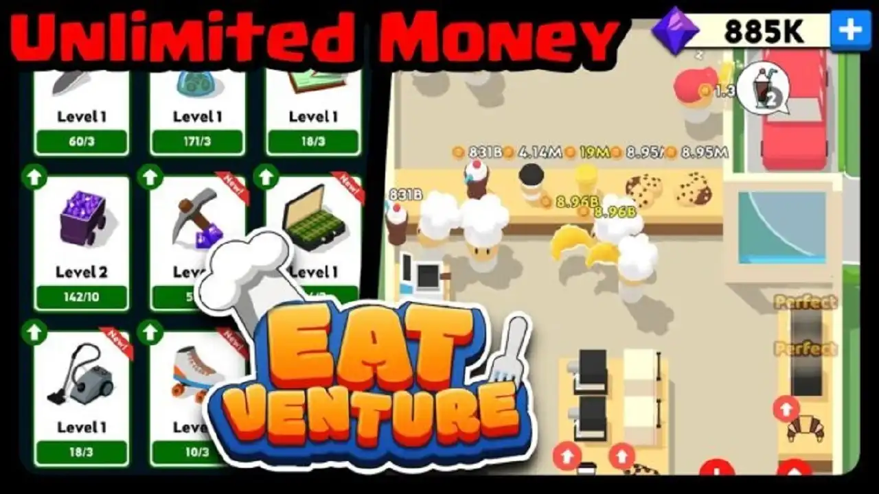 Eatventure Mod APK Unlimited Diamonds and Money 4