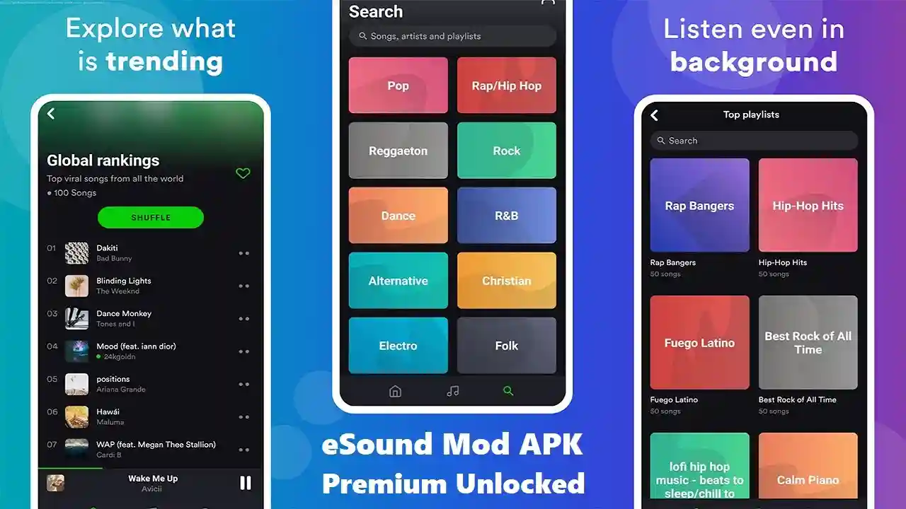 eSound MP3 Music Player Mod APK Premium Unlocked
