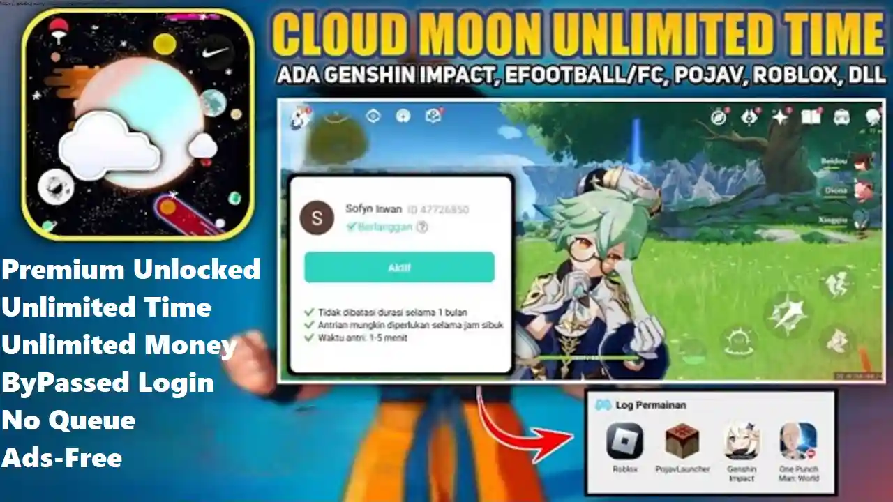 CloudMoon Premium Mod APK Unlimited Time