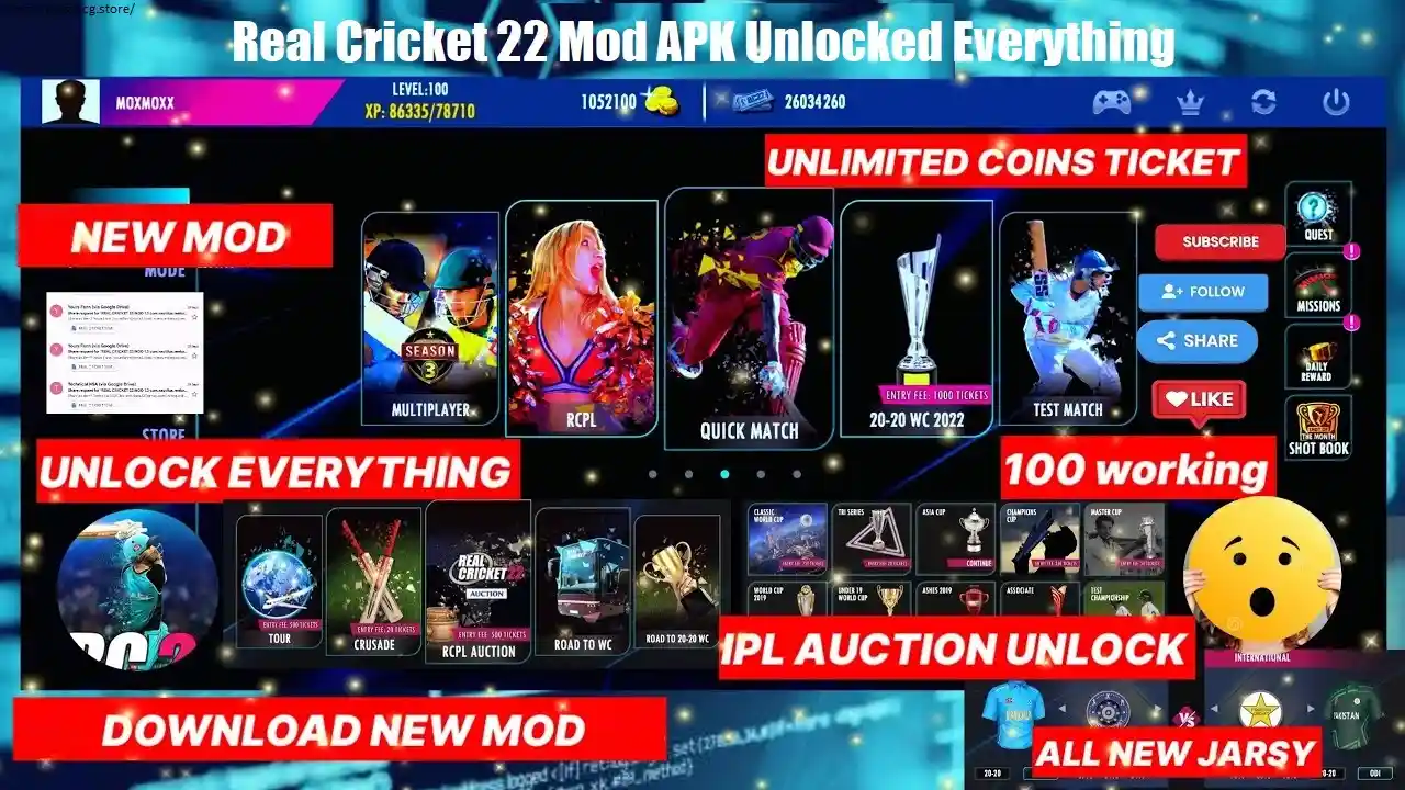 Real Cricket 22 Mod APK Unlimited Money