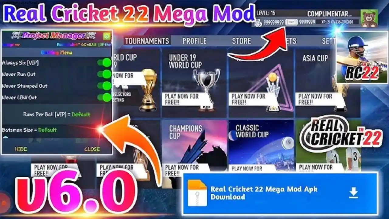 Real Cricket 22 Mod APK Unlimited Money